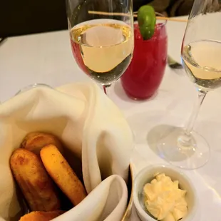 Cornbread with honey butter