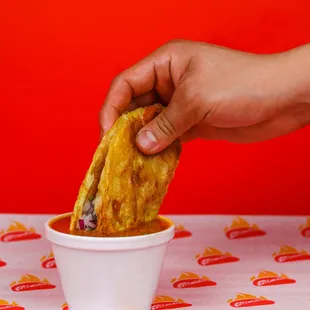 Corn quesabirria with consome