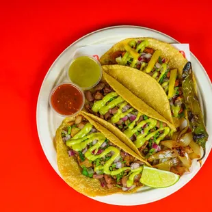 Tacos with handmade tortilla