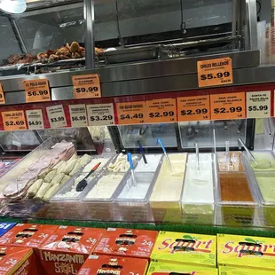 Deli area...Salsas, creams and guaca salsa.