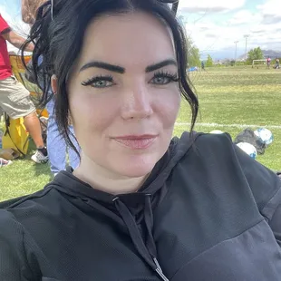 Selfie under umbrella