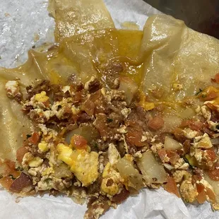 Breakfast burrito with extra grease