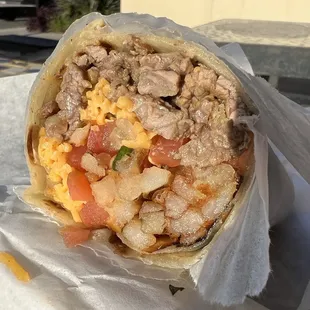 OG California Burrito = pretty good. But the real winner is red salsa = refreshing tomato (?) flavor with good heat