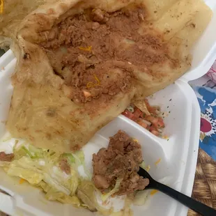 A sad looking burrito