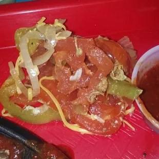 All thus was in my one taco . i thought it was a beef taco not a veggie taco. Food sucked. I wont be back :(