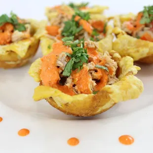 three appetizers on a plate