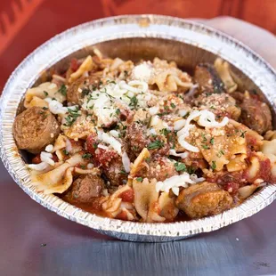 Italian Sausage and peppers and bowtie pasta