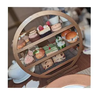 a display of pastries and pastries