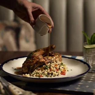 a plate of food on a table