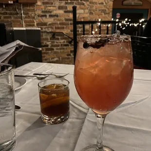 Gin bramble and Old Fashioned