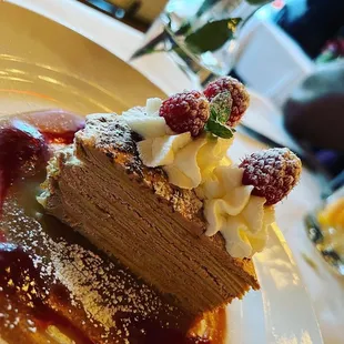 a piece of cake on a plate