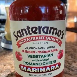 Best Marinara Sauce!
 Manufactured using superior quality crushed tomatoes.
 Vegetarian, Gluten free, Oil free, Onion free, Only 50 calories