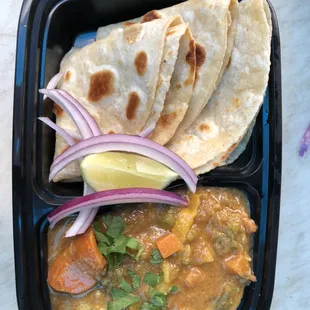 a meal in a plastic container