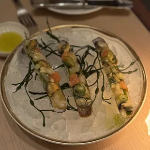 Razor clam appetizer