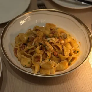 Orecchiette with crab and uni