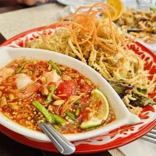 Deep fried papaya salad.... It was the best dishes!! So good!