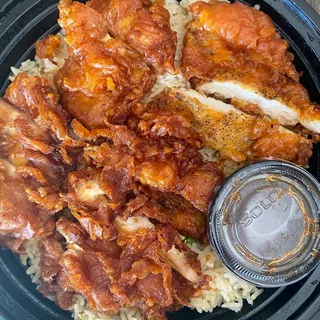 Crispy Chicken Over Fried Rice