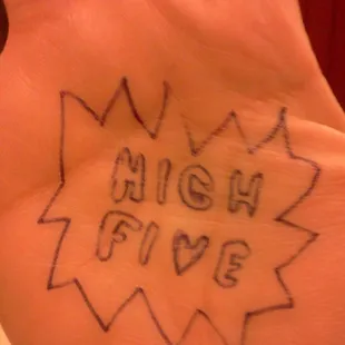 A hand saying high five