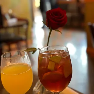 Pineapple mimosa and sparkling sangria