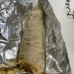 Breakfast burrito with no meat
