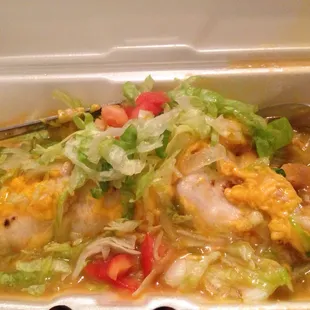 Smothered chicken burrito or swamp beast?