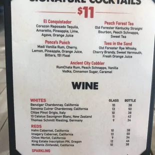 Cocktail and wine