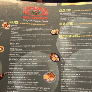 Extensive menu