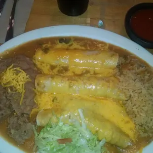 3 enchilada plate for $7