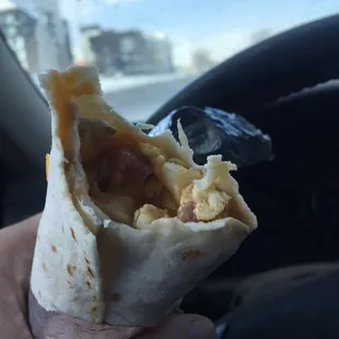 Breakfast burrito with cheese