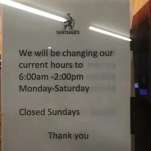 New hours. 11-12-20