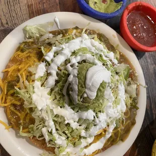 Beef &amp; Bean Indian taco, Hot chili