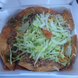 Beef and bean indian taco