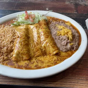 Cheese and onion enchiladas