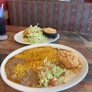 two plates of mexican food