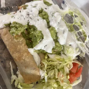 a burrito and salad