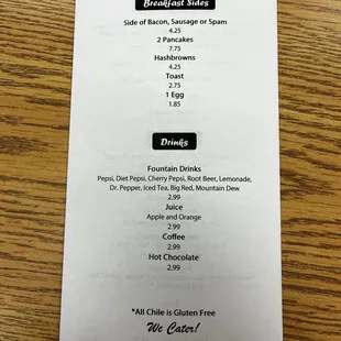 the menu