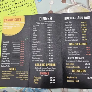 Menu with prices Nov. 2024