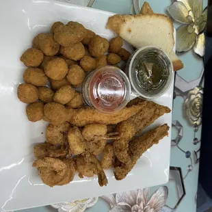 Fish &amp; Shrimp with okra and collard greens