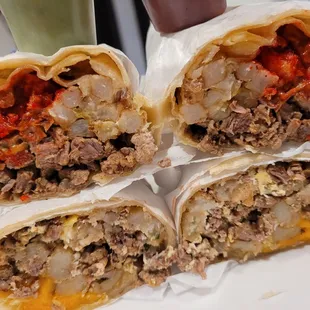 Hot cheetos, steak breakfast zoomed