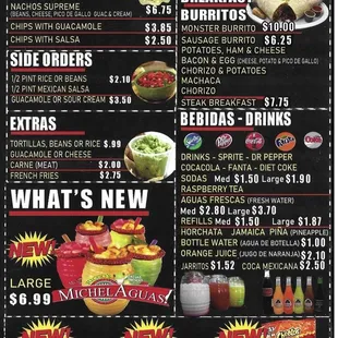 a menu for a mexican restaurant