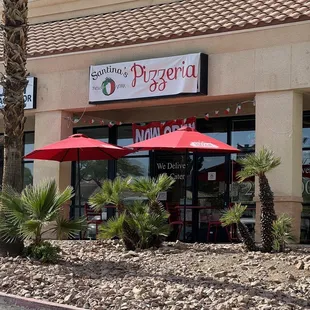 the front of the restaurant