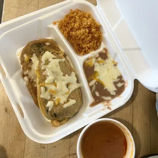 Chile Relleno with the sauce on the side - must try, so good