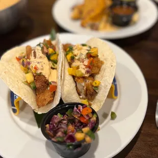 two tacos on a plate