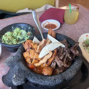 Table side guacamole with the Santo fajitas