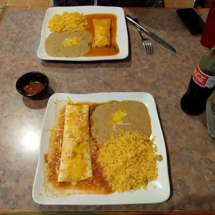 Mini Burrito and enchilada combo