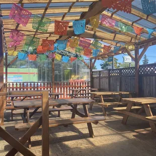 Outdoor seating (there is also indoor seating)