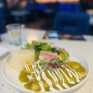 Delicious enchiladas verdes