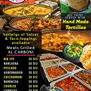 HAND MADE TORTILLAS, TACO TUESDAY 4PM  UNTIL CLOSE