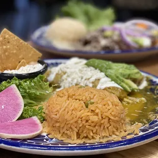 a plate of mexican food