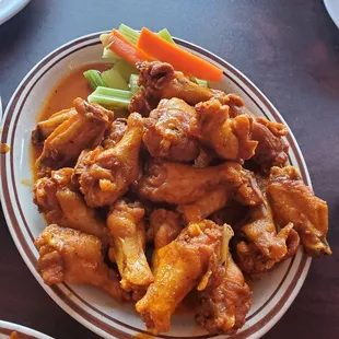 20pc hot wings (has a kick to them)